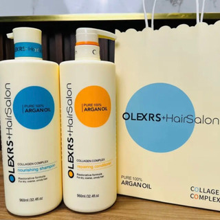 Cặp dầu gội xả olexrs argan oil collagen hair salon - dầu gội xả olexrs 960ml cho tóc khô xơ hư tổn