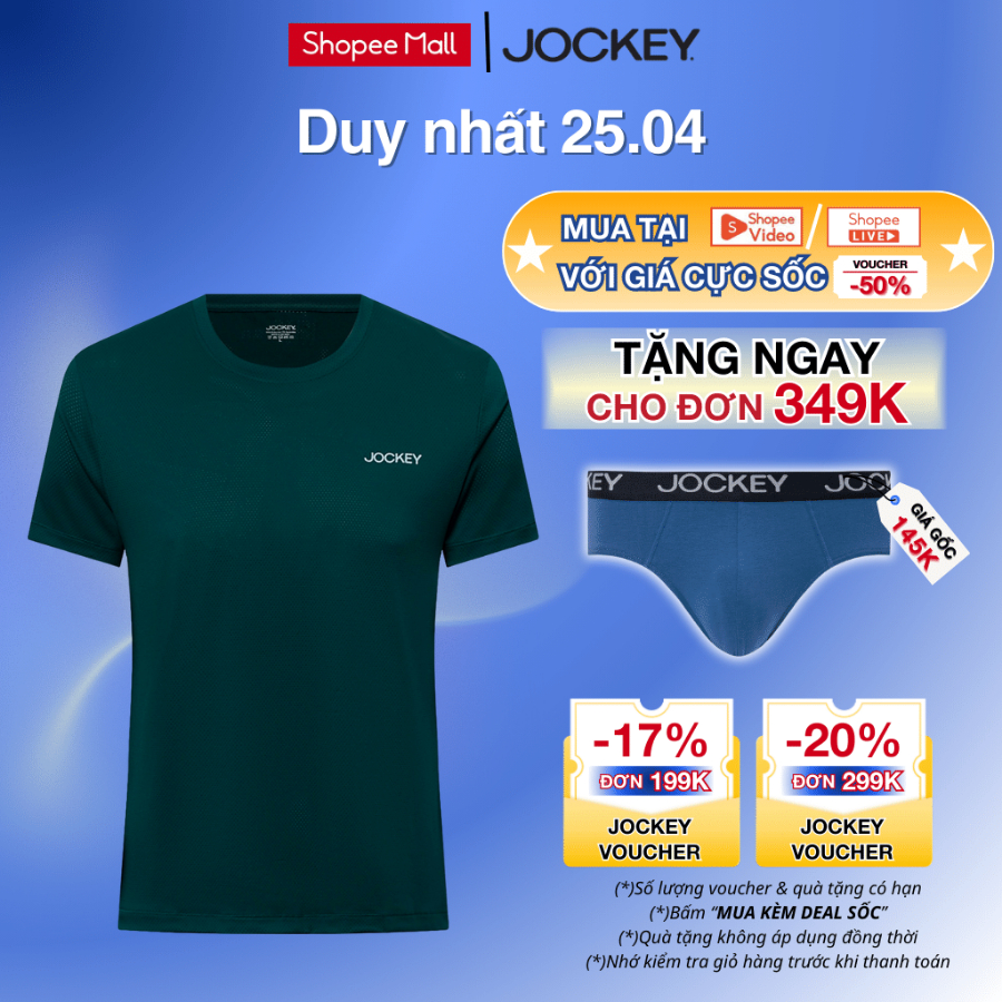 Áo T-Shirt nam Jockey Activewear Basic chất liệu Polyester chống nhăn - 1001