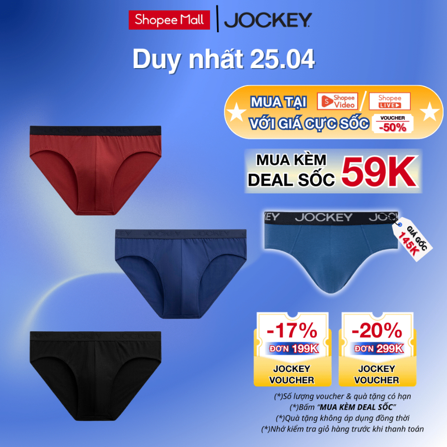 Combo 03 Quần Lót Nam Thun Cotton Jockey Dáng Tam Giác Cao Cấp - J1246