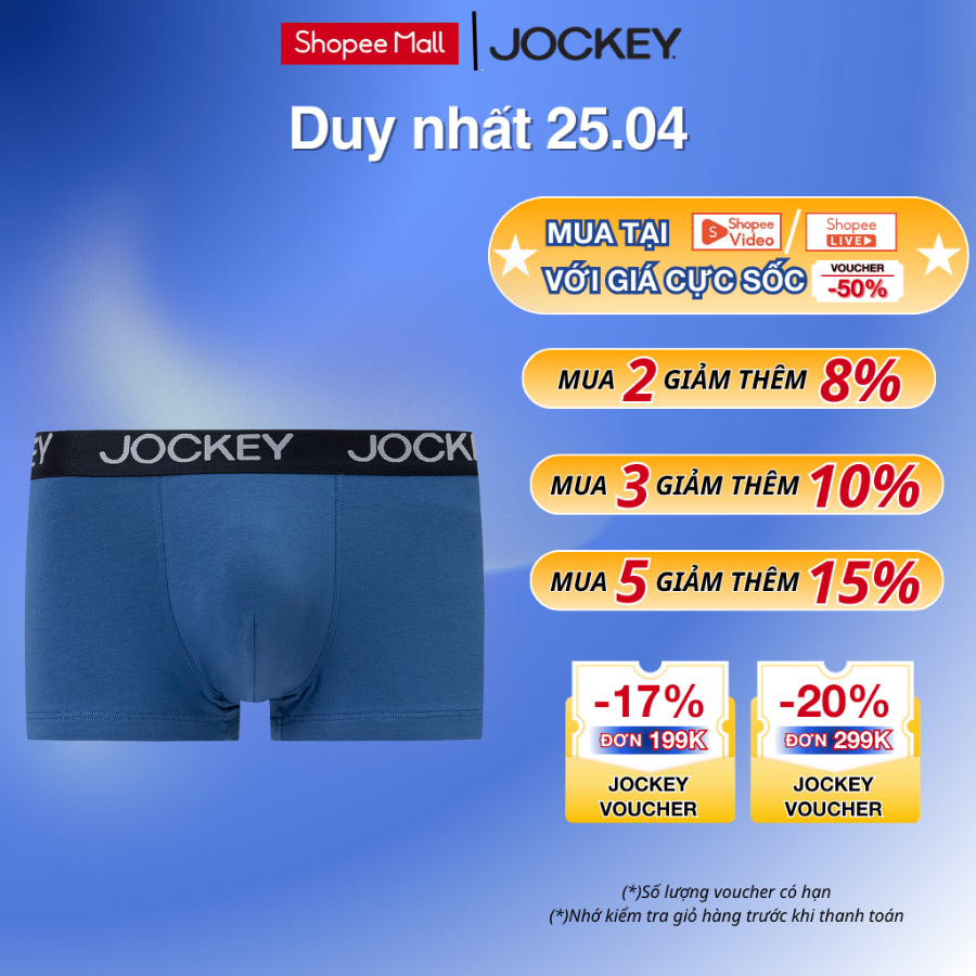 Quần lót nam Trunk Jockey Cotton 4C trơn - J1277