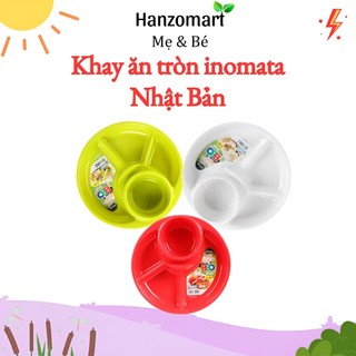 Khay ăn dặm inomata có chỗ để cốc nước - hàng nội địa Nhật