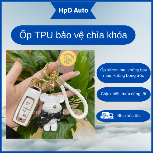 Ốp TPU bảo vệ chìa khóa xe máy mẫu 2 nút Smartkey Honda 2022 Vision, SH Mode, Lead,.... chống xước bảo vệ khóa xe