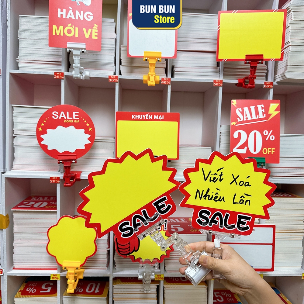 Kẹp wobbler quảng cáo, kẹp giá sale, kẹp nhựa bảng giá