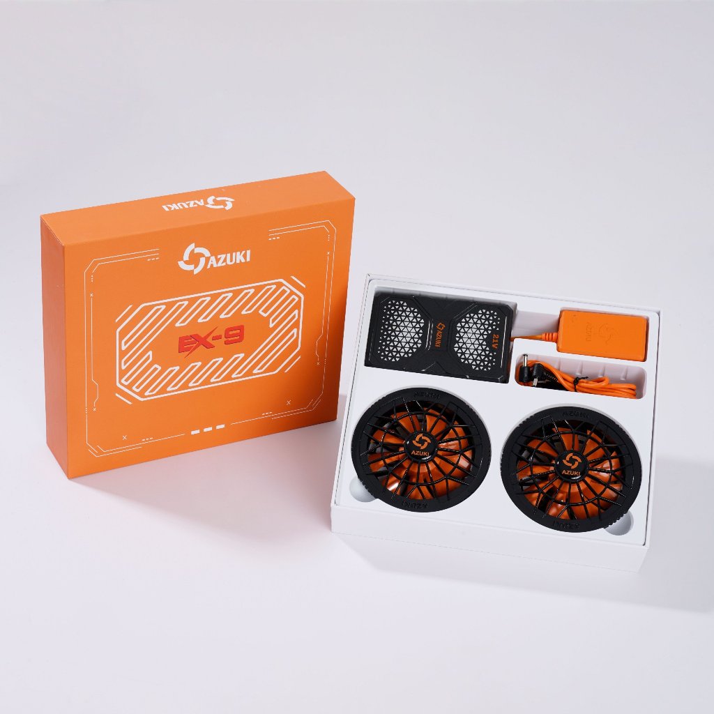 Bộ Phụ Kiện Áo Điều Hoà AZUKI  EXTRA-EX9 Mới Nhất 2024, Quạt 21v, Chạy Được 12-20 Tiếng - HAKARA