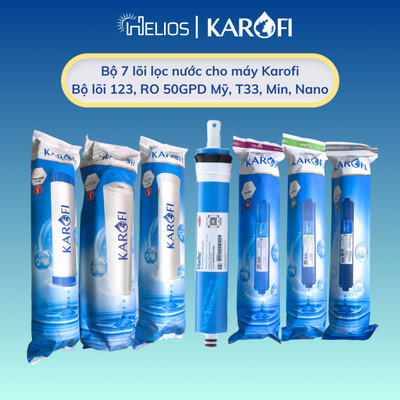 Combo 7 lõi lọc nước Karofi chính hãng dùng cho các máy lọc nước 7 cấp (123 RO50 T33, Min, Nano)