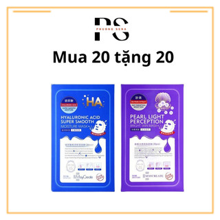 Sn1158- combo 2 hộp 40 miếng mặt nạ ha maycreate dưỡng ẩm trắng da mẫu mới xanh + tím
