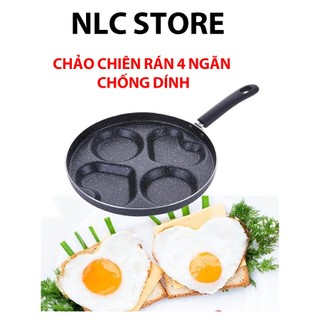 Khuôn Chảo Chiên Rán Trứng Làm Bánh 4 Ngăn Chống Dính💕FREESHIP💕Chảo làm bánh pancake 4 ngăn tiện dụng