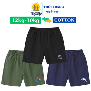 Quần đùi bé trai cotton FAMBY quần short đùi mùa hè cho bé 13-30kg thời trang trẻ em