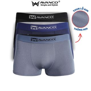 Combo 3 quần sịp nam thun lạnh lỗ kim thông hơi AVANCO thoáng mát mặc cực thoải mái mẫu mới mùa hè 2024