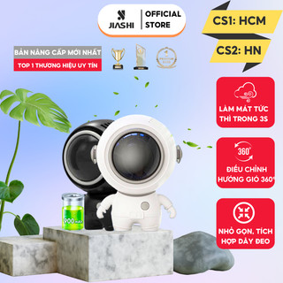 Quạt Đeo Cổ Cầm Tay Mini JIASHI Hình Phi Hành Gia, Đeo Cổ, Để Bàn 3 Chế Độ Gió, Bỏ Túi Có Dây Đeo Tiện Dụng QDC05