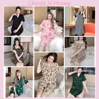 Bộ ngủ- đồ ngủ pijama tay cộc lửng chất Kate Thái