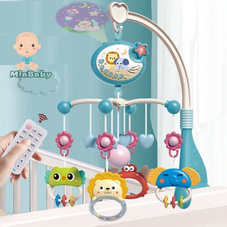 Đồ chơi treo nôi cũi xoay 360 kẹp kệ A có nhạc kèm xúc xắc, kích thích thị giác cho trẻ sơ sinh Miababy