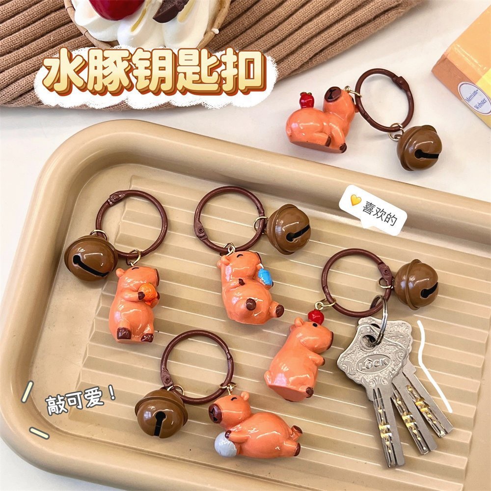 Móc Khoá Trang Trí Capybara Kèm Chuông Siêu Chắc Tay - Mã 7542