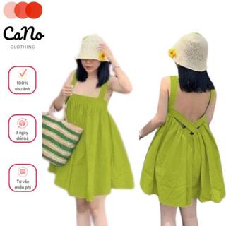 Đầm babydoll váy đi biển 2 dây chéo lưng tặng kèm quần dáng maxi thích hơp bận đi chơi tiệc tùng Ulzzang Cano clothing