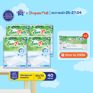 Combo 4 tấm lót sunmate cải tiến mới - 10 miếng x 4