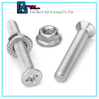 Ốc Vít 10 Chiếc M3 Đai Ốc Chìm Có Đệm Đen Trắng Inox 304