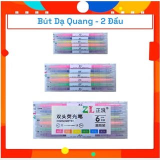 Bút dạ quang - 2 đầu 6 màu