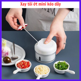 Máy xay tỏi ớt mini cầm tay đa năng, xay tỏi ớt kéo tay tiện lợi