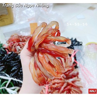 Vòng mã não xoắn bản to màu cam đỏ-M918
