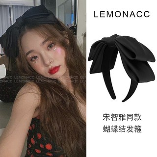 #HA74 Băng đô bờm cài tóc màu đen dáng nơ siêu xinh phong cách tiểu thư