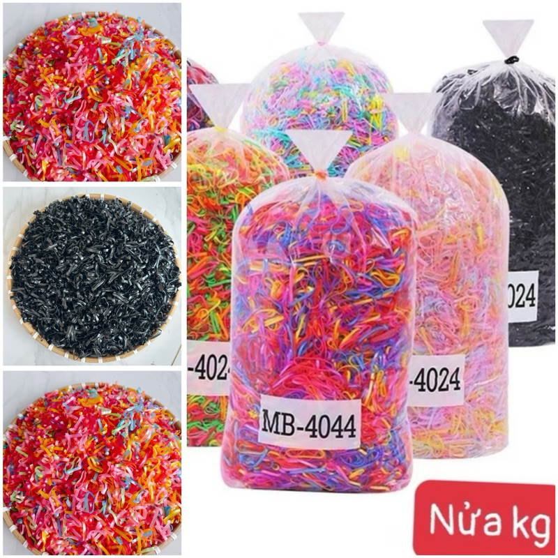 0,5kg Dây chun su Thái cột tóc buộc tóc nhiều màu