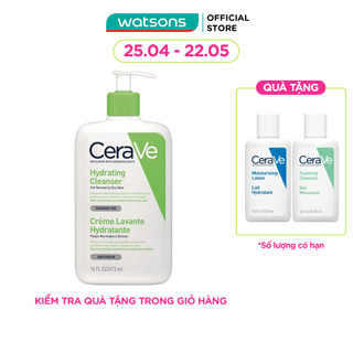 Sữa Rửa Mặt CeraVe Hydrating Cleanser Giúp Làm Sạch Và Cấp Ẩm Dành Cho Da Thường Và Da Khô 473ml