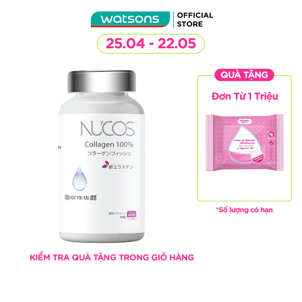 Thực Phẩm Bảo Vệ Sức Khỏe Nucos Ngăn Ngừa Lão Hóa Da Collagen 100% 90 Viên