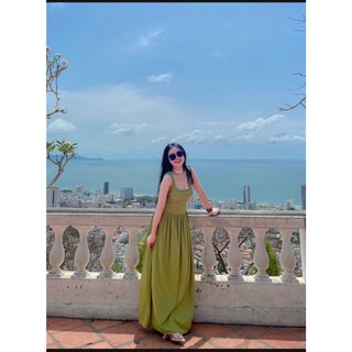 Đầm thun tăm lạnh dáng dài 140cm xòe tôn dáng, co dãn thoải mái Đ15