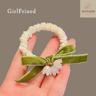 Cột tóc thêu hoa Scrunchies mix vòng tay siêu kute cho bạn gái🥰