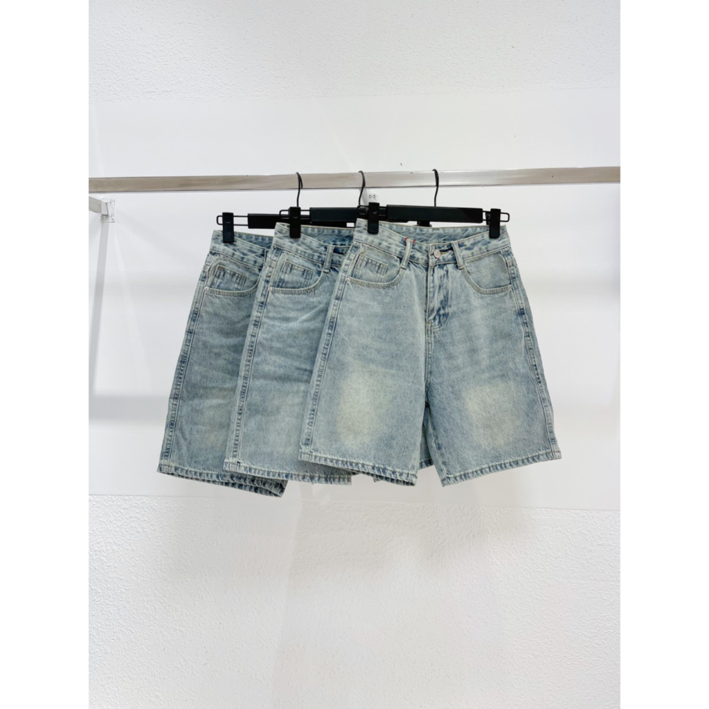 AfterBefore | Quần Shorts Jean Ngố Màu Nhạt