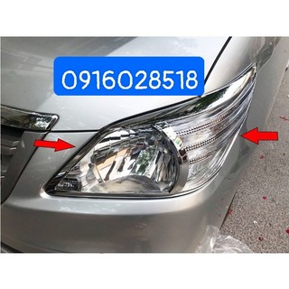 Ốp đèn pha xe toyota innova 2012-2016 mạ crom sáng bóng, ốp xi mạ xe o to
