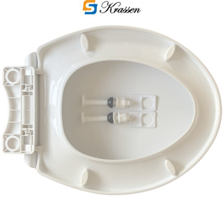 <Mã KR.01> Nắp bồn cầu đóng êm S KRASSEN làm từ nhựa PP cao cấp (màu Trắng sữa)