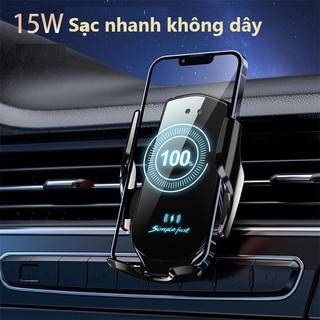 Sạc nhanh 15W không dây giá đỡ điện thoại di động trên ô tô cảm ứng thông minh mẫu mới nhất