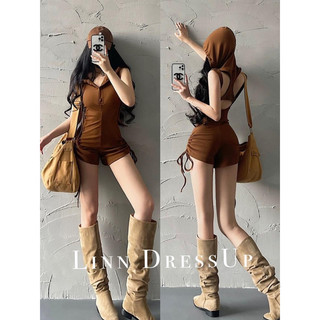 váy body mũ trùm secci hở lưng đan dây