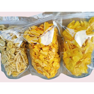 COMBO 3 TÚI KHOAI LANG SẤY MẬT ONG NGUYÊN MIẾNG, CHUỐI NGUYÊN MIẾNG, MÍT SẤY GIÒN VỠ TO