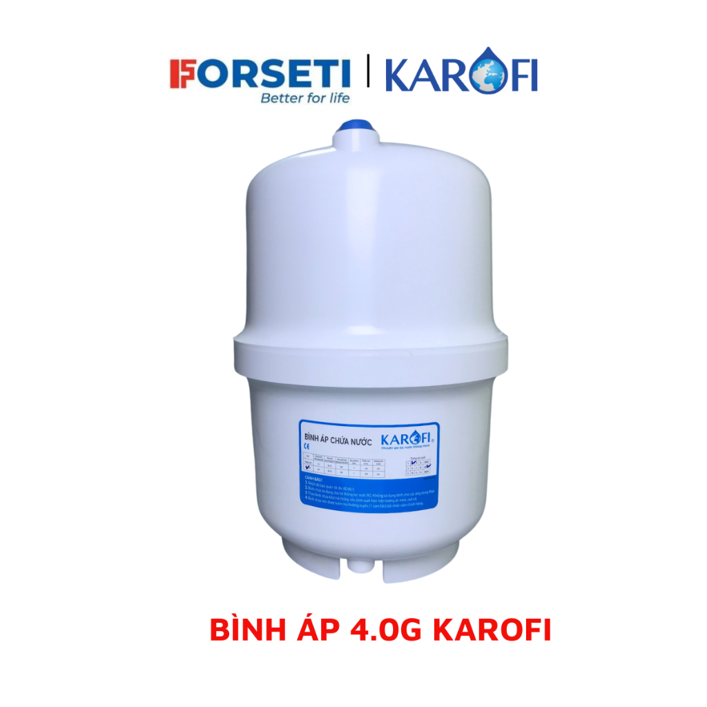 Bình Áp 3.2G và 4.0G Karofi Chính Hãng cho máy lọc nước RO Karofi siêu bền tặng kèm van chống nổ