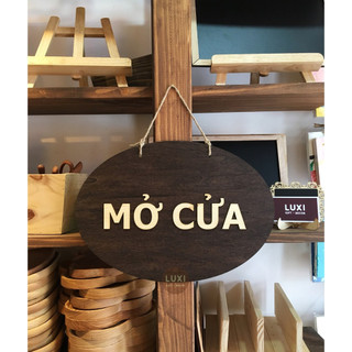 Bảng gỗ treo cửa Mở cửa Đóng Cửa - LUXI decor
