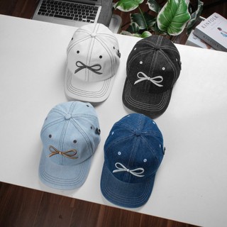 Mũ lưỡi trai INS cotton, Mũ nữ thêu Nơ Hàn quốc dễ thương có khóa cài cao cấp.