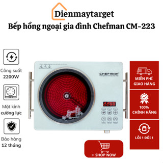 Bếp hồng ngoại gia đình Chefman ,mặt kính chịu nhiệt cao, hẹn giờ an toàn, bảo hành 12 tháng