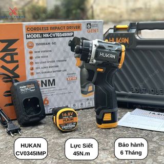 Máy Chuyên Vít Hukan 4 Cell CV 0345 IMP Không Chổi Than Lực Siết 45N.m Chính Hãng Hukan