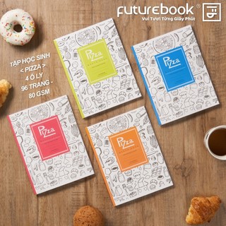 Tập học sinh pizza - 4 ô ly - 80 gsm. phong cách hàn quốc- vpp futurebook.
