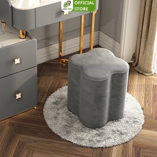 Ghế đôn sofa, ghế bàn trang điểm bọc nỉ hình bông hoa êm ái thương hiệu UNLIMI - GC28