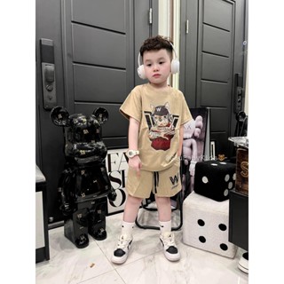 set áo thun quần short life work chó đỏ củ đậu cho bé , bộ áo phông quần cộc trẻ em bé trai unisex , kid_genz