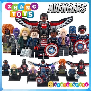 Đồ chơi Xếp hình mô hình gồm Winter Soldier - Baron Zemo - US Agent - Batroc - Falcon Battlestar Minifigures Xinh X0313