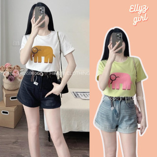 Quần sooc cạp cao gập gấu kaki jeans siêu xinh - Ellyz Quansoocgapgau7458_P10K3