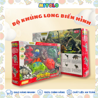 Bộ đồ chơi khủng long biến hình MITOLO mô hình khủng long bạo chúa thời tiền sử LBL082