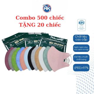 Combo 300 - 500 chiếc Khẩu trang 5D Mạnh Khuyên kháng khuẩn, không đau tai, chống nắng, chống tia UV