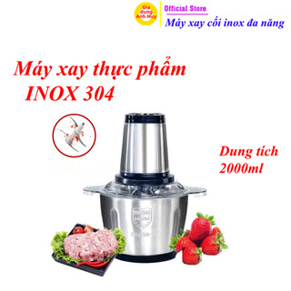Máy xay thịt cối inox 304 đa năng 4 lưỡi siêu bén dung tích cối lớn 2000ml - GDAH