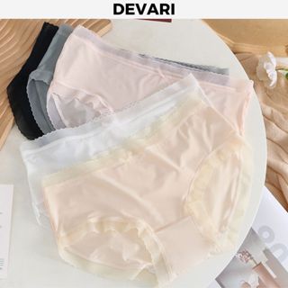 Quần lót nữ đúc su lụa thun lạnh cao cấp tôn dáng ôm body kết hợp viền ren sexy quyến rũ DEVARI L369