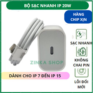 Bộ Sạc Nhanh 20w, củ sạc nhanh 20w hàng chip xịn Bảo Hành 1 Đổi 1 Trong 12 Tháng ZINKA